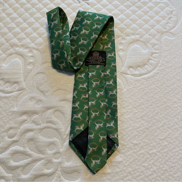 Cornelia James Tie Green & Cream Toy Rocking Horses Polyester 54” x 3.75” - Picture 4 of 8